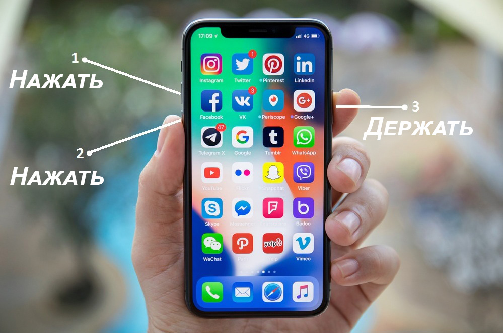 Принудительная перезагрузка iPhone X